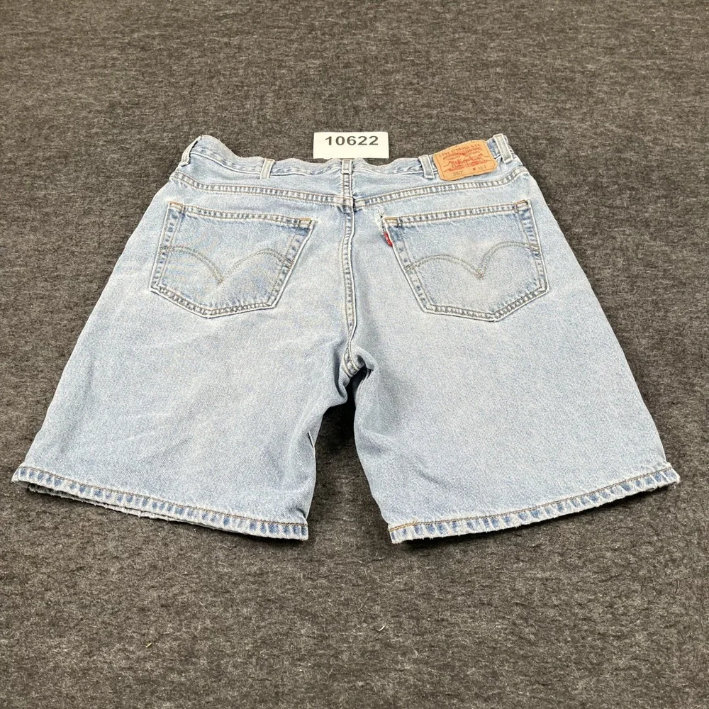 Vintage Levis 550 Denim Shorts Mens 38 Blue Denim Cotton Light Wash Relaxed Fit